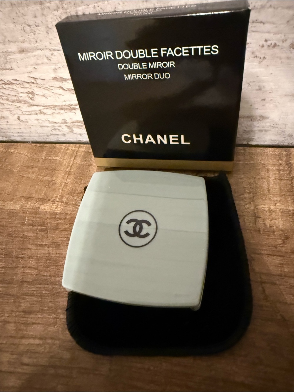 CHANEL beauty green Compact Mirror double sided